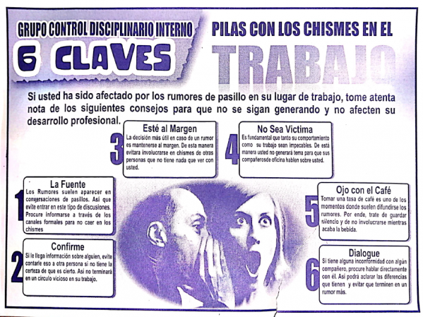 Pilas con los Chismes en el Trabajo