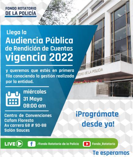 Invitación Audiencia Pública de Rendición de Cuentas Vigencia 2022